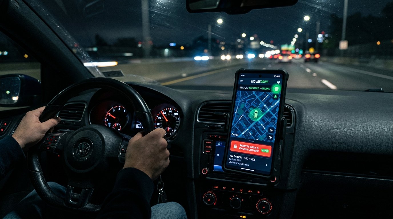 Après installation traceur GPS avec application mobile et coupure moteur à Fès